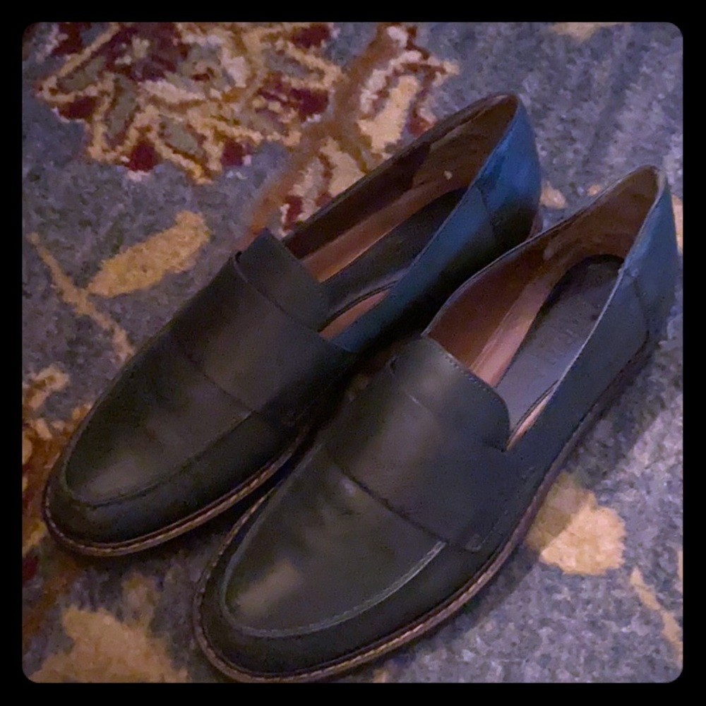 Italian Leather Hunter Green Loafers